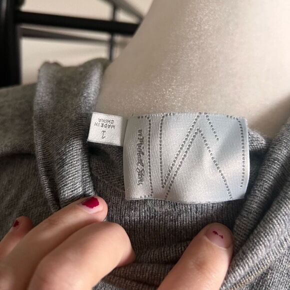 Michael stars button up grey cardigan sweater size 1 or 1X EUC - Picture 3 of 4